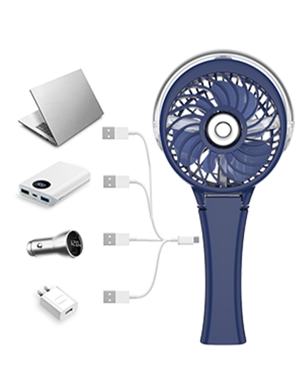 Colorful handheld fan with spray hydration function