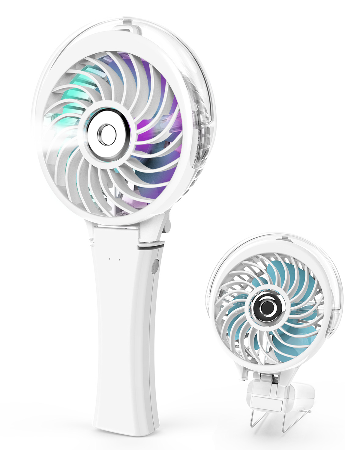 Colorful handheld fan with spray hydration function