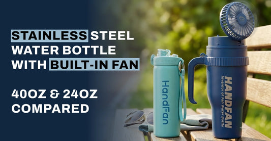 Stainless Steel Water Bottle with a Built-In Fan