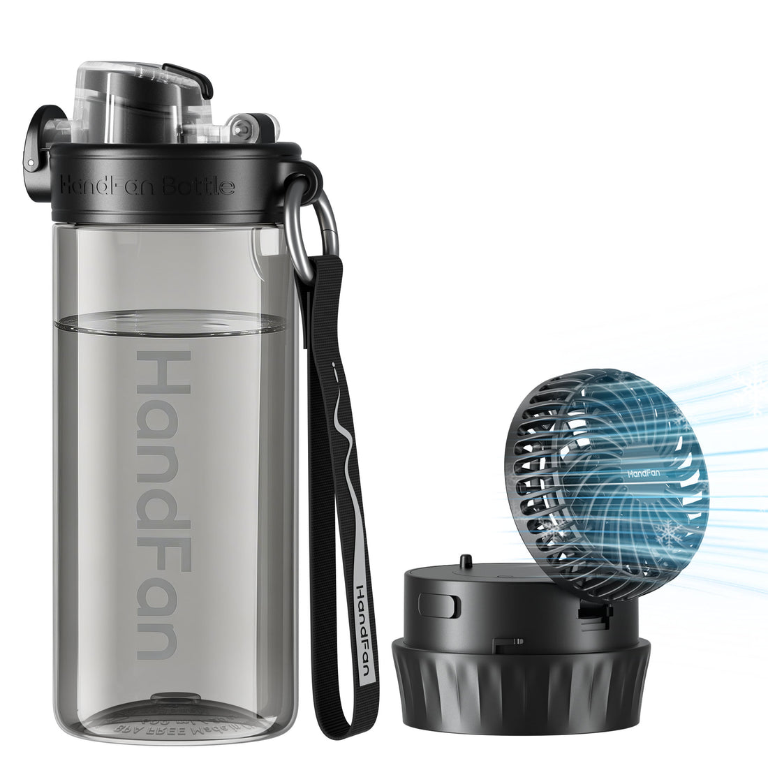 HandFan 20oz Triton BPA-free Tritan fan bottle White — affordable best water bottle