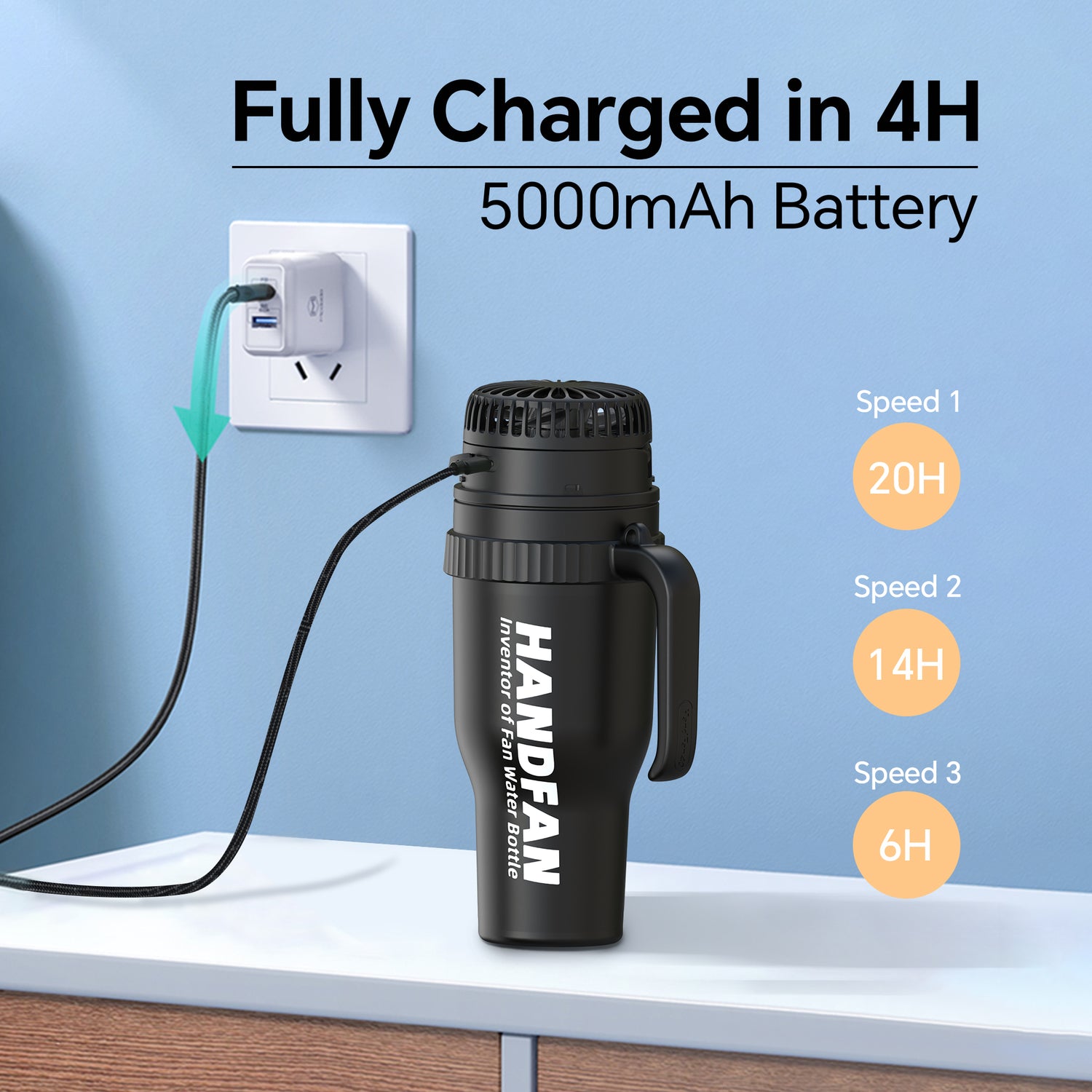 40 OZ Water Bottle Fan  