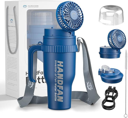 Borraccia da 40 once con ventilatore - HandFan Tumbler BM440 con cannuccia e ventilatore