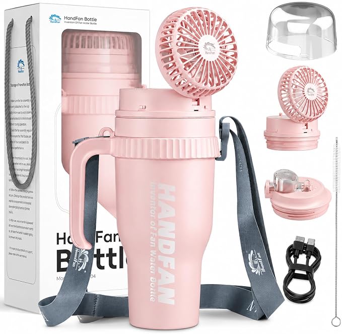 Borraccia da 40 once con ventilatore - HandFan Tumbler BM440 con cannuccia e ventilatore