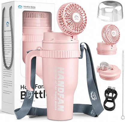 Borraccia da 40 once con ventilatore - HandFan Tumbler BM440 con cannuccia e ventilatore