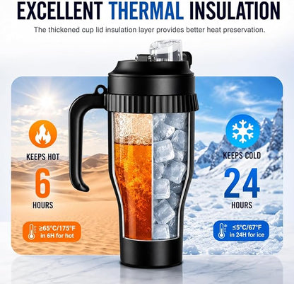 Borraccia da 40 once con ventilatore - HandFan Tumbler BM440 con cannuccia e ventilatore