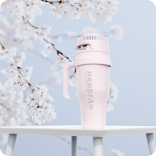 HandFan 40oz BM440 water bottle with fan Black — flagship HandFan bottle