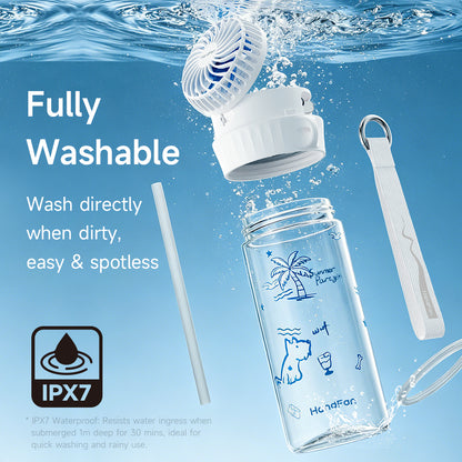 20oz Kids Water Bottle with Fan – Rechargeable Cooling Water Bottle for Kids