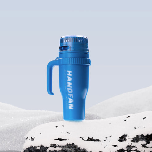 HandFan 40oz BM440 water bottle with fan Blue — flagship model