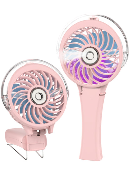 Colorful handheld fan with spray hydration function