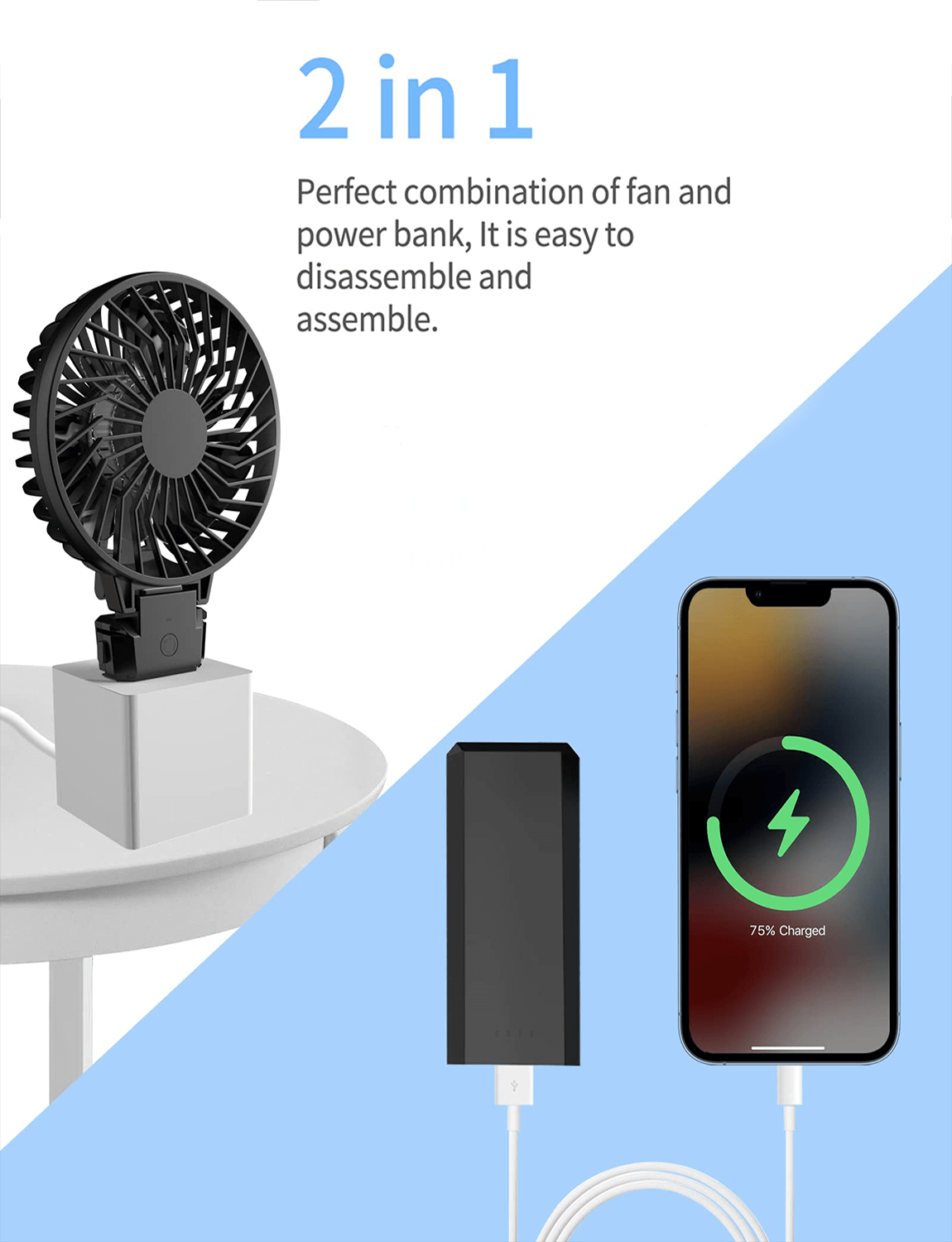 Upgraded power bank with fan