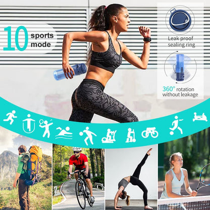 HandFan 20oz Water Bottle with Water-Proof Fan and Carbon Filter