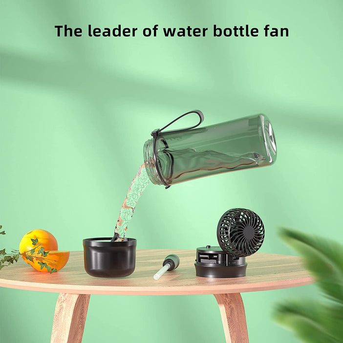 HandFan 20oz Water Bottle with Water-Proof Fan and Carbon Filter