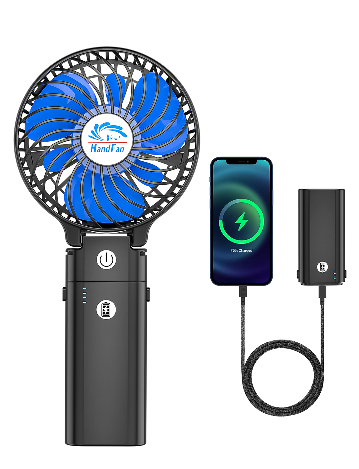 Handheld Fan with Mobile charging source